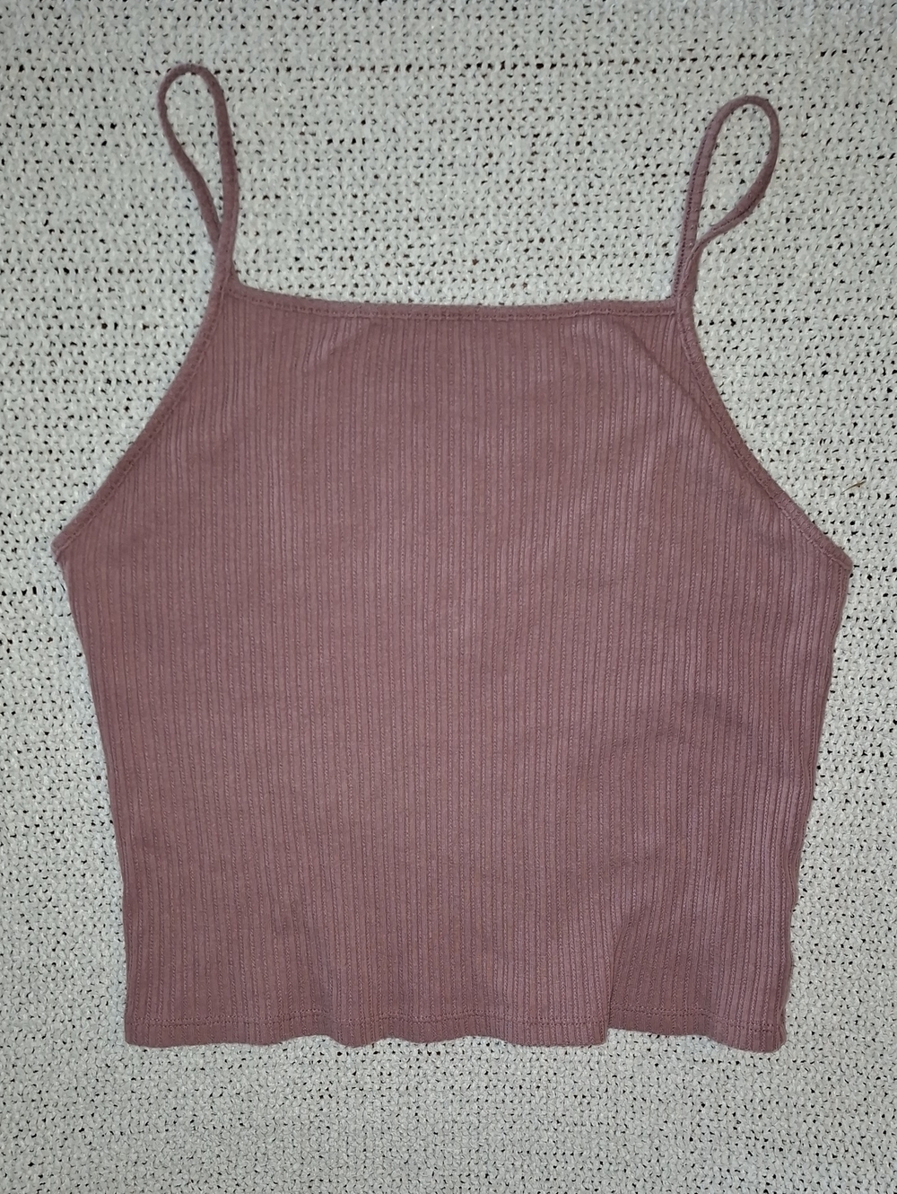 American Eagle Dusty Rose Ribbed Spaghetti Strap Tank Top